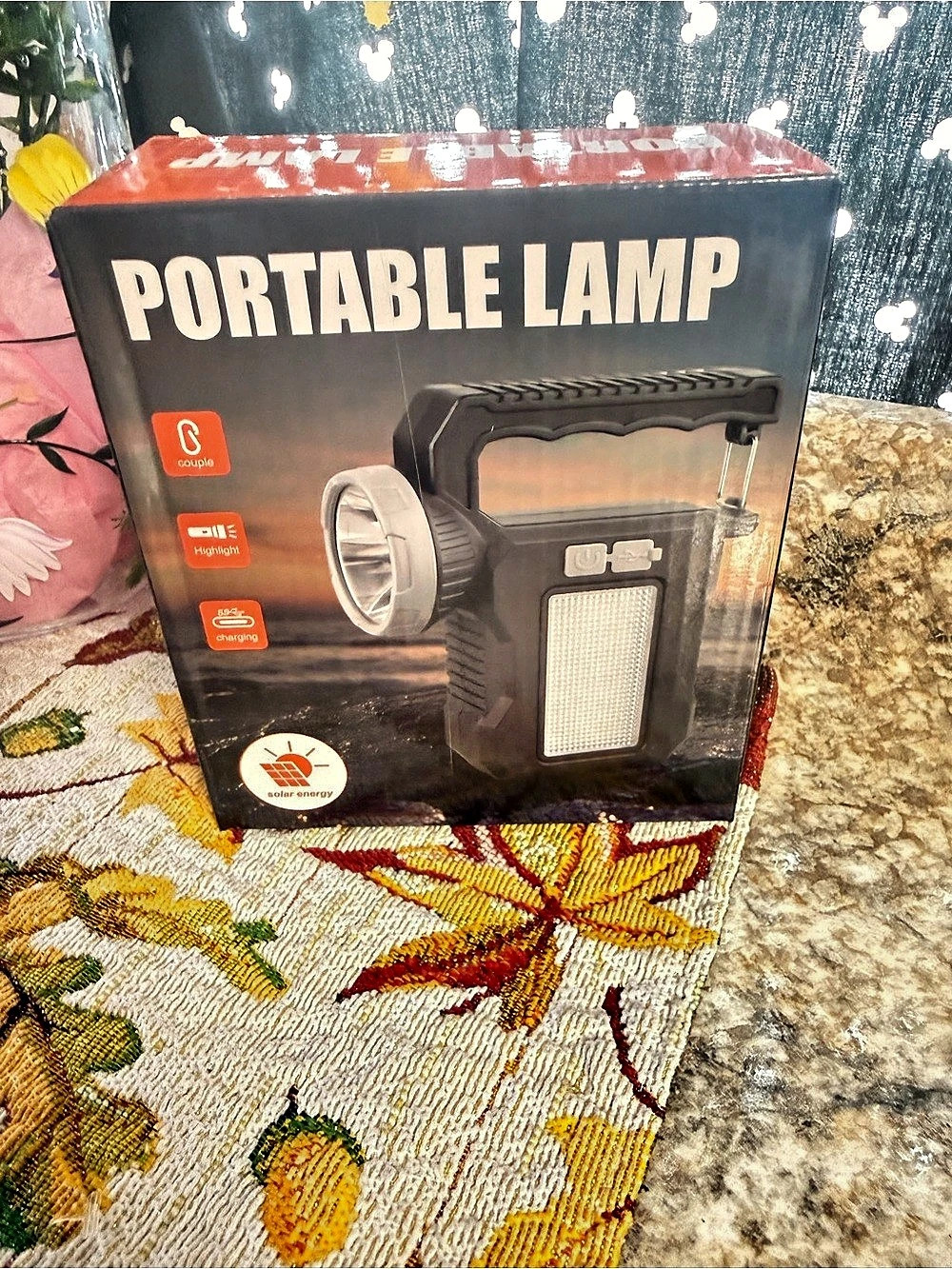 Portable Lamp Black & Red NWT
